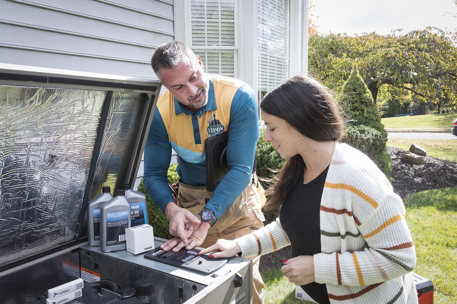 Whole-home standby generator install completed by Thomas Edison Electric Clearwater.